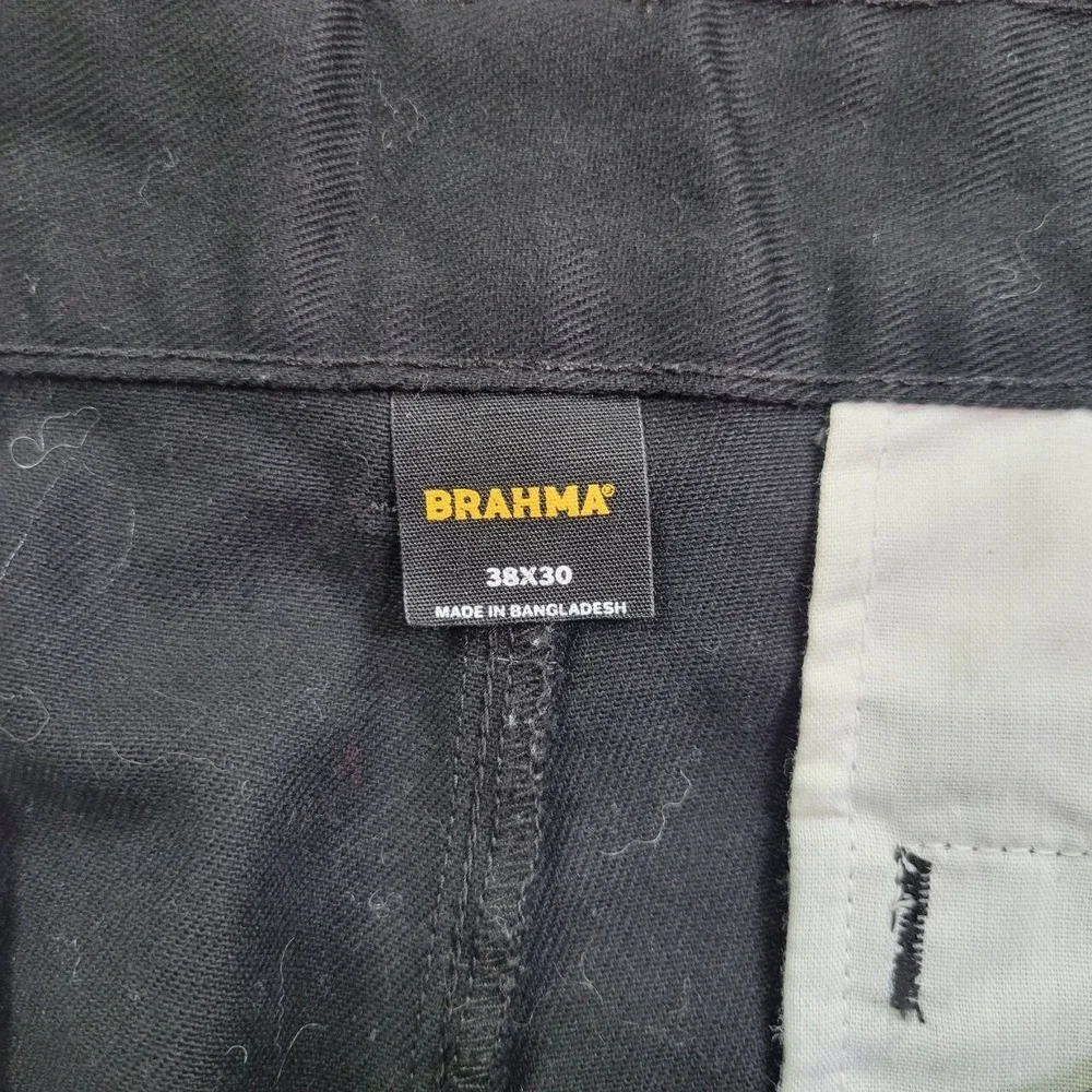 Brahma‎ Carpenter Pants Men's 39X29 Black Workpants Flat Front Straight Canvas